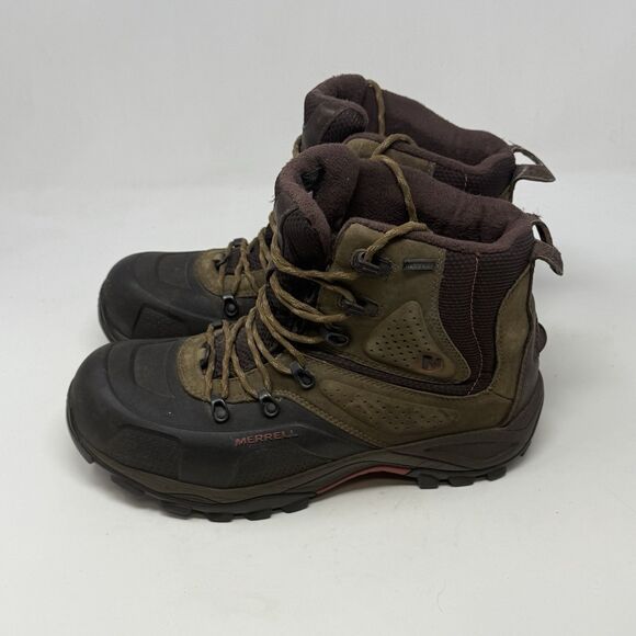 Merrell Whiteout 8 Waterproof Boots Mens 10 Brown Leather 400 Grams Hiking - Picture 4 of 16